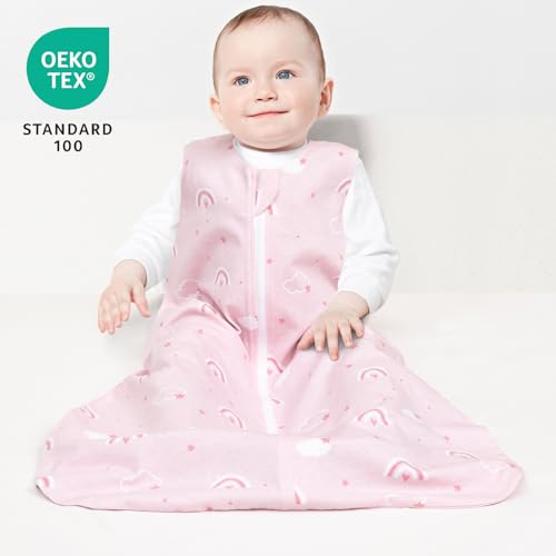 David's Kids Organic Cotton Baby Sleep Sack 6-12 Months - Rainbow & Space - 2 Pack
