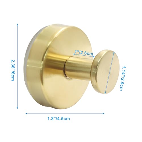 Gold Suction Cup Hooks - 4-Pack for Bathroom & Kitchen Use