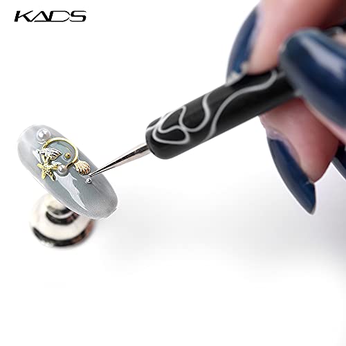 KADS 5-Piece 2-Way Nail Art Dotting Pens for Manicure & Gel Painting