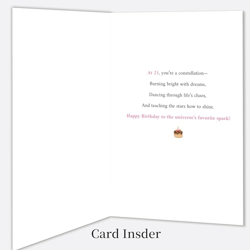 21st Birthday Greeting Card for Her ZN203 - Luxury Linen Cardstock
