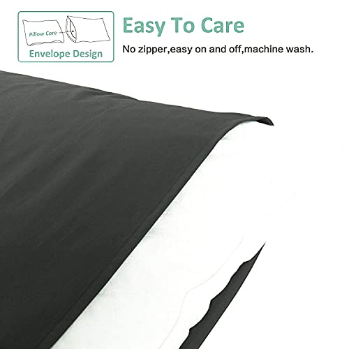 NTBAY King Microfiber Pillowcases - 2 Pack, 20 x 36, Dark Grey