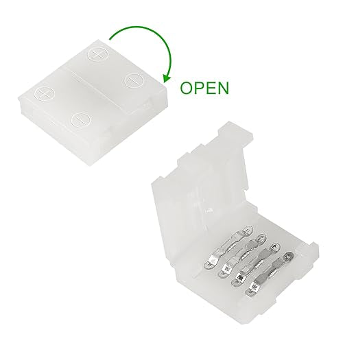 10mm 4-Pin LED Strip Connectors for RGB 5050 Light Strips - 12 Pack