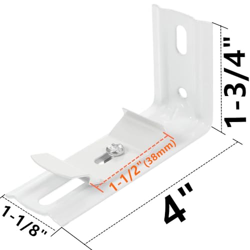 Vertical Blind Mounting Bracket Clips - 3 Pack, 4" White for 1-1/2" Headrail