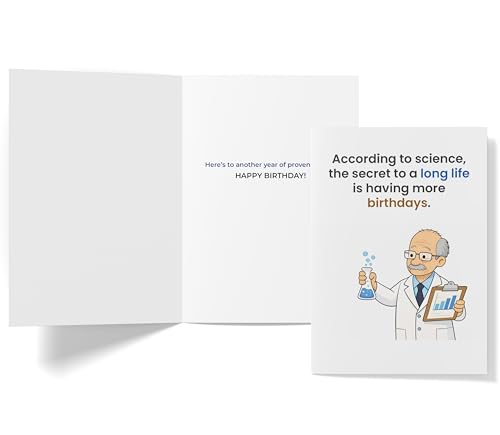 Funny Science Birthday Card for Men | 5x7 Premium Card with Envelope