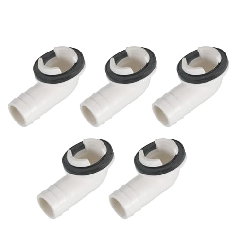 uxcell 5Pcs Air Conditioner Drain Hose Connector Elbow Fitting - 16mm, White