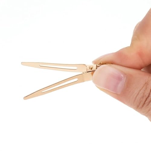 50 Pcs Pin Curl Clips 1.8 Inch Metal Alligator Hair Clips Gold Setting