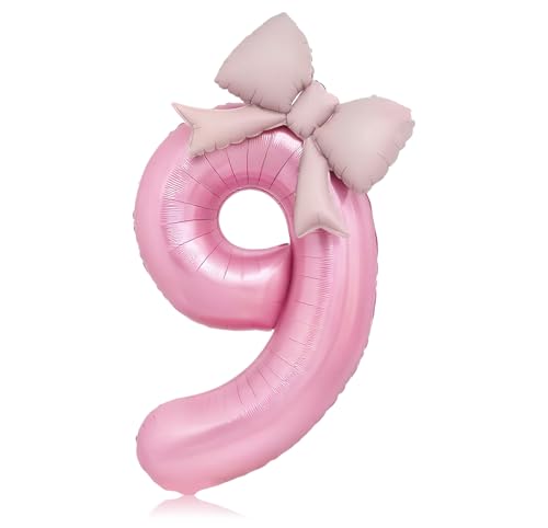 40 Inch Pink Number 9 Balloon - Giant Mylar Foil for Parties