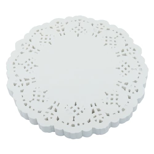 100 Pcs White Paper Lace Doilies 4.5 Inch for Cake Dessert and Crafts