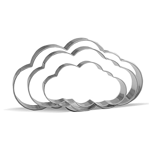 Stainless Steel Cloud Cookie Cutter Set - 3 Piece Baking & Craft Shapes