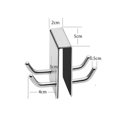 Stainless Steel Bathroom Hook for Frameless Shower Doors - No Drill