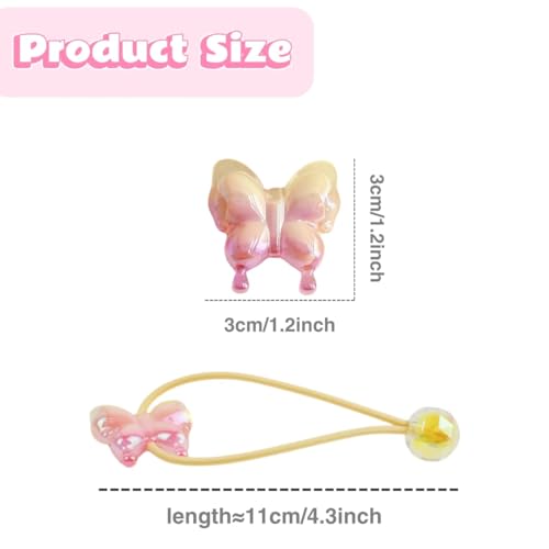 KUNHEHO Butterfly Elastic Hair Ties 10-Count Pain-Free Ponytail Holders