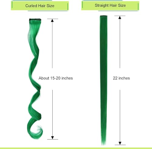 12 Pcs Curly Synthetic Colored Hair Extensions 22 Inch Clip-In Hairpieces