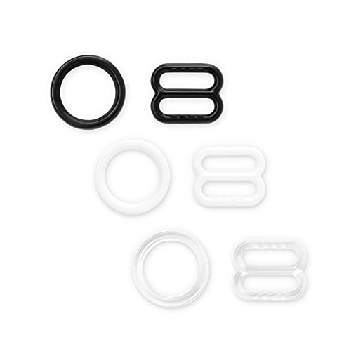 Dritz Lingerie Strap Slides - Clear, Black & White Set