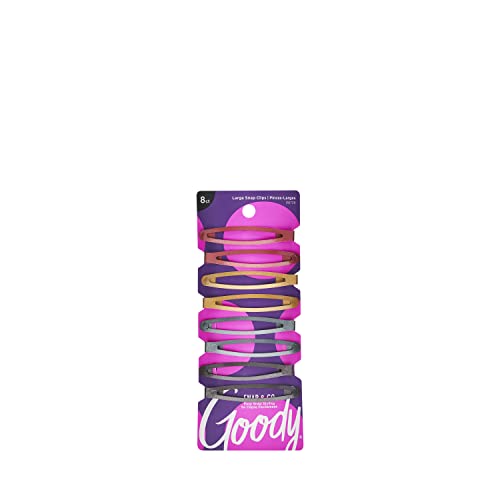 Goody Snap & Go Contour Hair Clips, Metallic Colors, 8-Count