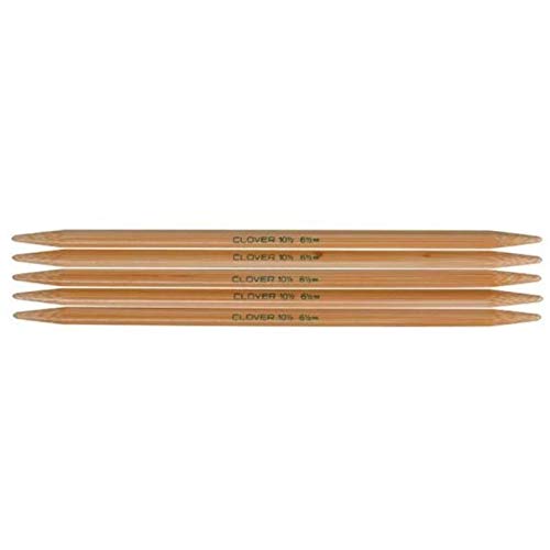 Clover Takumi 7-Inch Double Point Bamboo Knitting Needles Size 10.5 (5 Pack)