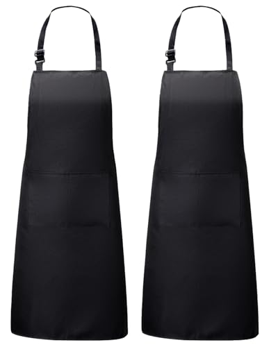 FADTOP 2 Pack Adjustable Cooking Aprons with Pockets