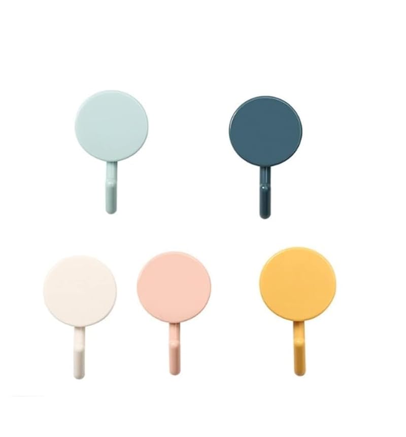 5 Colorful Self-Adhesive Hooks for Home Storage & Organization