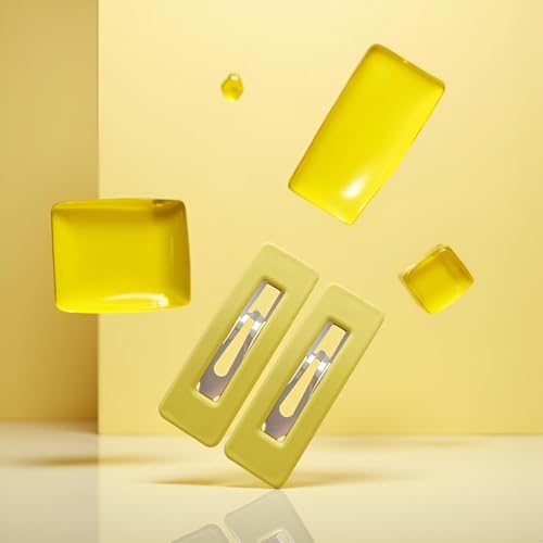 WNHNO Yellow Matte Square Hair Clips 2-Piece Set for Styling Bangs
