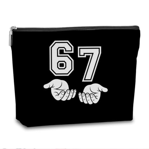 VICBOU Funny Six Seven Meme Makeup Bag Cute Novelty Cosmetic Pouch