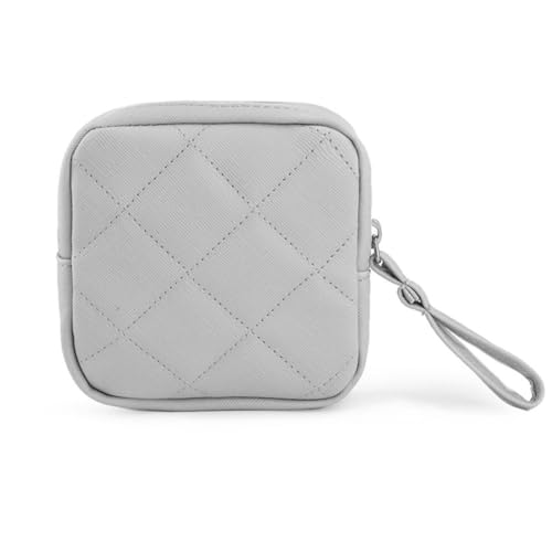 Small PU Leather Makeup Bag with Handle - Portable Mini Cosmetic Pouch