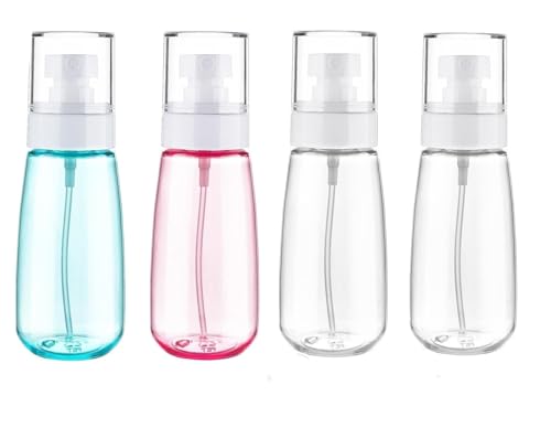 4 Pcs Mini Travel Spray Bottles 2oz 60ml Clear Refillable Containers