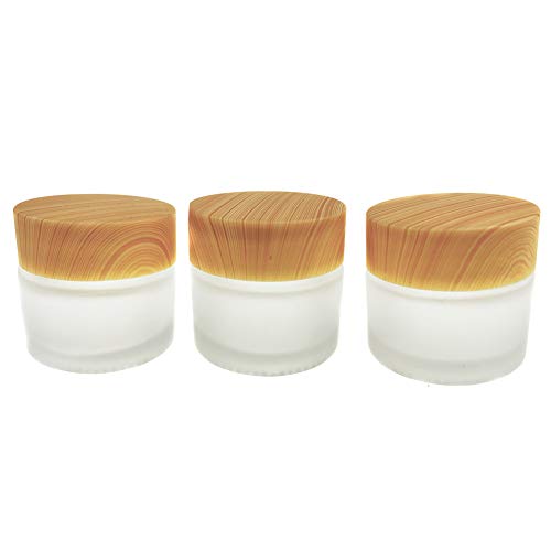 Ericotry 3-Pack 10ml Refillable Glass Cosmetic Jar Pots with Lids