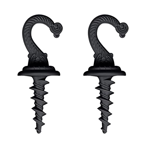 Heavy Duty Ceiling Hooks for Hanging Plants, Black Metal, 2-Pack