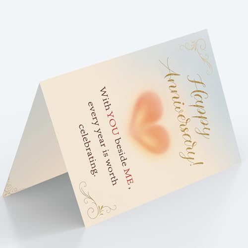 Happy Anniversary Card for Husband or Wife - Double-Sided Design