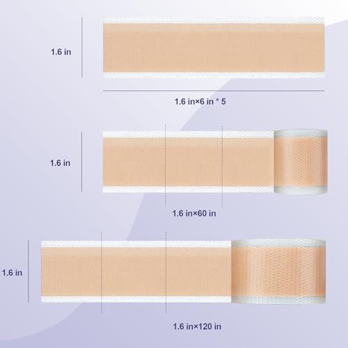 ourmed Medical Grade Silicone Scar Removal Sheets, 1.6" x 6", 5 Pack