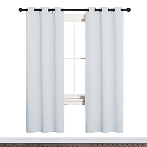 NICETOWN Greyish White Room Darkening Curtains, 34" x 72" - 2 Panels