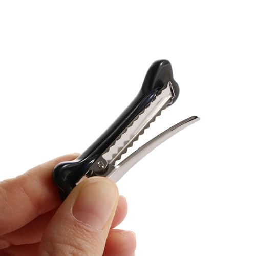 Dog Bone Hair Clips Alligator Barrettes Black Hair Accessories 2 Pcs
