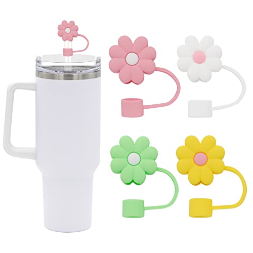 Cute Silicone Straw Covers for Stanley Cup - 4 Pack, Dust-Proof