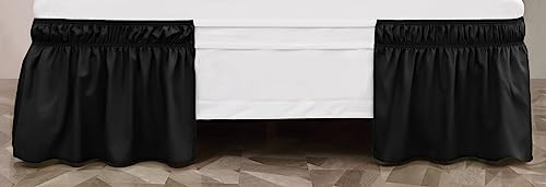 Toodou Elastic Bed Skirt for Twin/Twin XL Beds - 16-Inch Drop, Fade Resistant, Easy Install