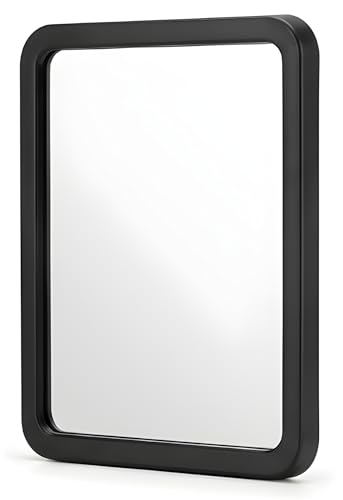 Bexter Magnetic Locker Mirror 5.25x7 Real Glass Black Frame