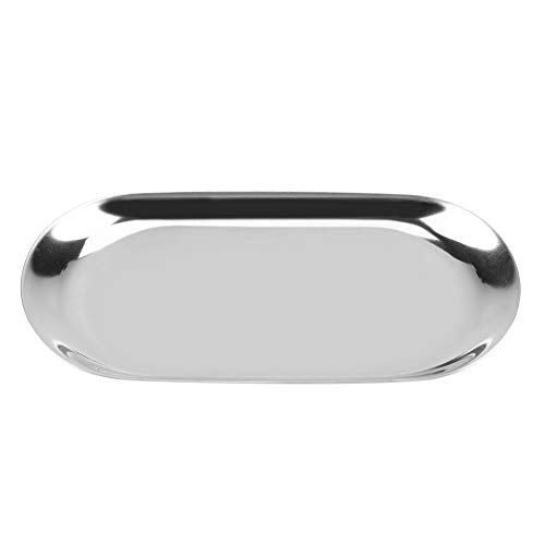 Tiiyee Stainless Steel Decorative Tray - Small Jewelry & Cosmetics Organizer