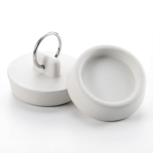 2 Pack Rubber Drain Stopper for Bathtubs & Sinks - Fits 1.5-1.625 Inch