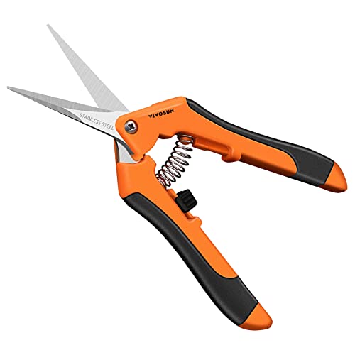 VIVOSUN 6.5 Inch Orange Pruning Shears - 6-Pack Micro Tip Scissors