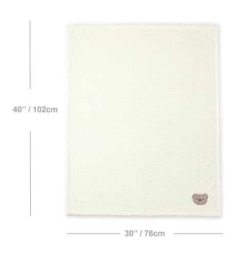 CREVENT 30x40in Baby Blanket Pink Bearhead - Cozy Fluffy Infant Bedding