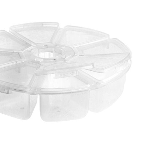 Cosmos 8-Compartment Round Jewelry Bead Organizer Case - 3 Pack