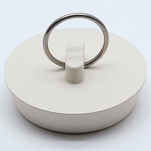 2-Pack Rubber Drain Stoppers 1-3/4 to 1-7/8 Inch - White