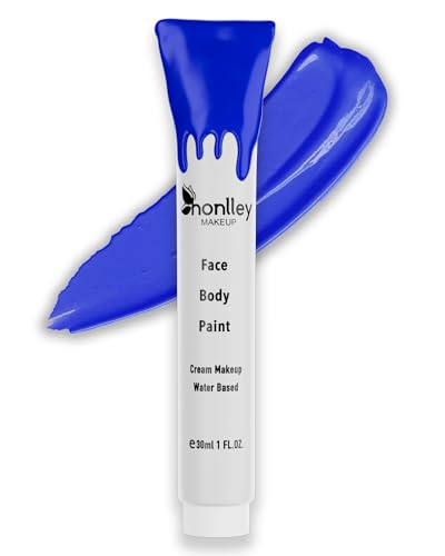 HONLLEY Royal Blue Face and Body Paint Cream - Hypoallergenic Water-Based Makeup for Costume Cosplay Halloween SFX