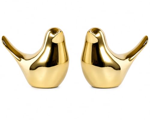 Small Gold Bird Figurine Set – Modern Decorative Sculptures