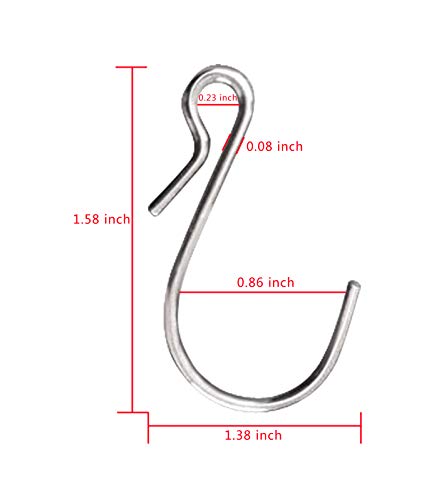 40 Pack Stainless Steel S-Hooks - Heavy Duty Metal Hangers for DIY & Home