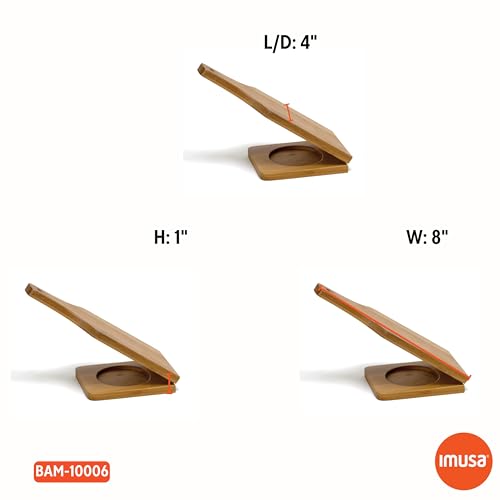 IMUSA Small Bamboo Tostonera Plantain Masher - 2.8 Inch