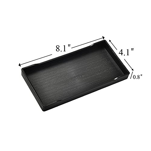 Small Rectangular Black Plastic Tray - 8.1 x 4.1 inch Kitchen Organizer