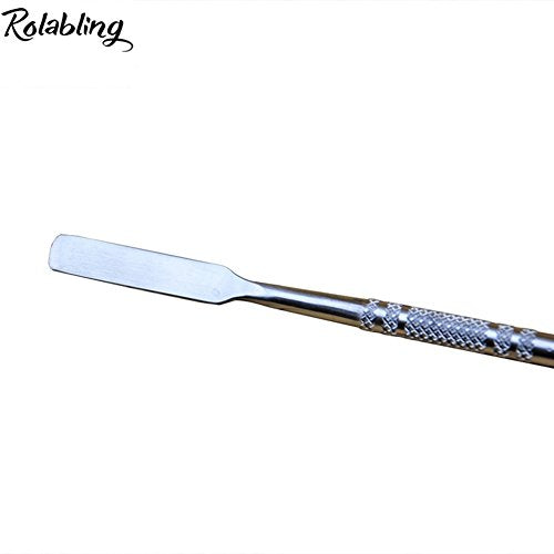 Rolabling Stainless Steel Double Sided Makeup Spatula & Mixing Rod 7.2 Inch