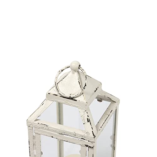 White Rustic Metal Candle Holders 12-Inch Tall Farmhouse Decor