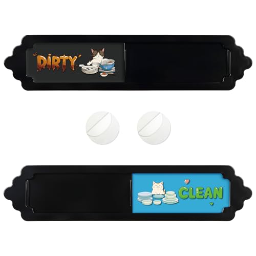 Cute Cat Dishwasher Magnet Sign - Clean Dirty Indicator