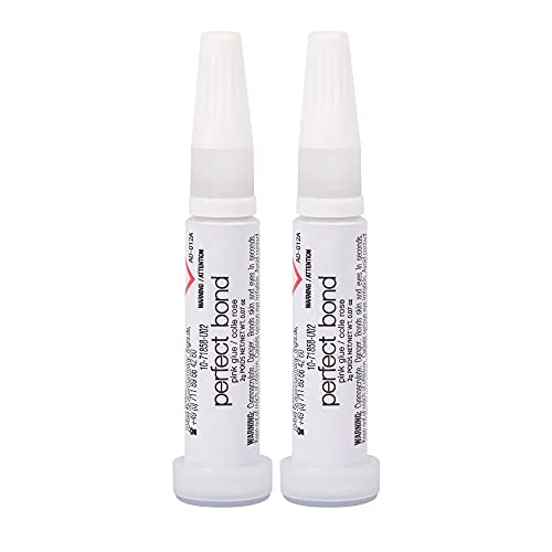 Nailene Perfect Bond Pink Nail Glue - 2 Pack Strong Adhesive for Press On Nails