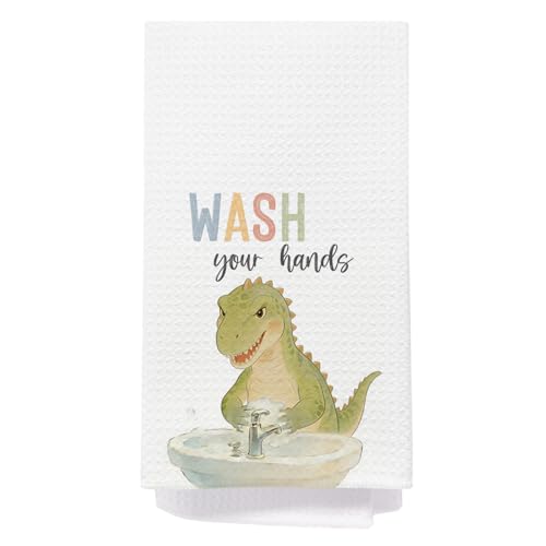 Dinosaur Hand Towels for Kids - 16x24 Inch Bathroom Decor